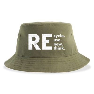 Recycle Reuse Renew Rethink Crisis Environmental Activism Sustainable Bucket Hat