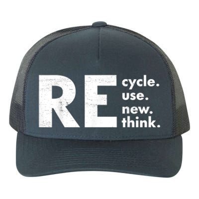 Recycle Reuse Renew Rethink Crisis Environmental Activism Yupoong Adult 5-Panel Trucker Hat