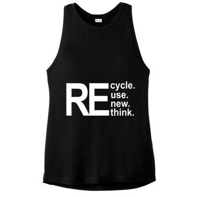 Recycle Recycle Reuse Renew Rethink Ladies PosiCharge Tri-Blend Wicking Tank