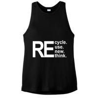 Recycle Recycle Reuse Renew Rethink Ladies PosiCharge Tri-Blend Wicking Tank