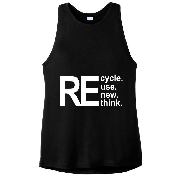 Recycle Recycle Reuse Renew Rethink Ladies PosiCharge Tri-Blend Wicking Tank