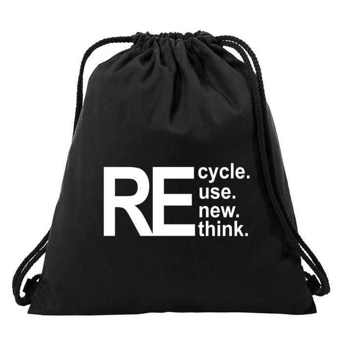 Recycle Recycle Reuse Renew Rethink Drawstring Bag