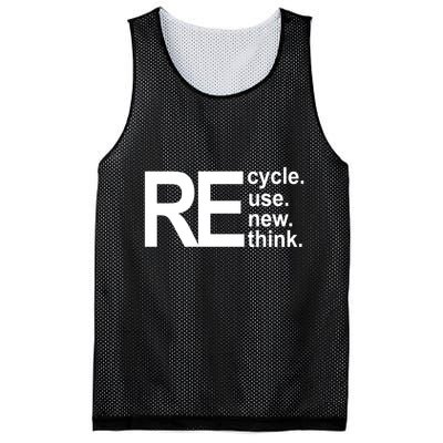 Recycle Recycle Reuse Renew Rethink Mesh Reversible Basketball Jersey Tank