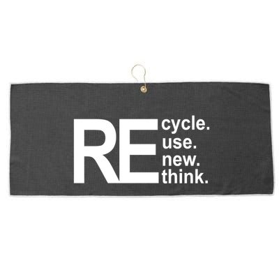 Recycle Recycle Reuse Renew Rethink Large Microfiber Waffle Golf Towel