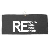 Recycle Recycle Reuse Renew Rethink Large Microfiber Waffle Golf Towel