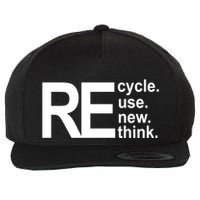 Recycle Recycle Reuse Renew Rethink Wool Snapback Cap