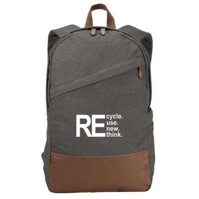 Recycle Recycle Reuse Renew Rethink Cotton Canvas Backpack