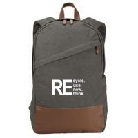 Recycle Recycle Reuse Renew Rethink Cotton Canvas Backpack