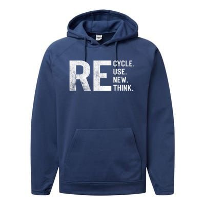 Recycle Reuse Renew Rethink Earth Day 22 April Crisis Environmental Activism Performance Fleece Hoodie