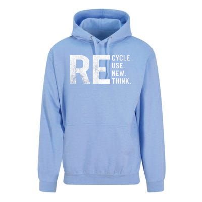 Recycle Reuse Renew Rethink Earth Day 22 April Crisis Environmental Activism Unisex Surf Hoodie