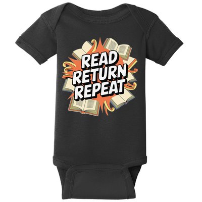 Read Return Repeat Library Book Lovers Baby Bodysuit