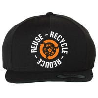 Recycle Reduce Reuse Wool Snapback Cap