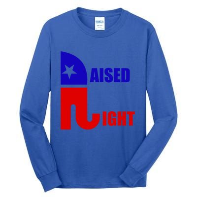 Raised Right Republican Elephant Pro Trump 2020 Patriotic Gift Tall Long Sleeve T-Shirt