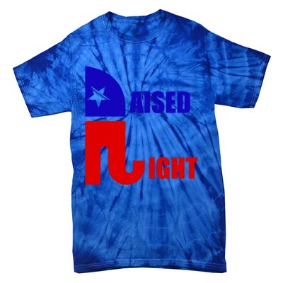 Raised Right Republican Elephant Pro Trump 2020 Patriotic Gift Tie-Dye T-Shirt