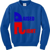 Raised Right Republican Elephant Pro Trump 2020 Patriotic Gift Kids Sweatshirt