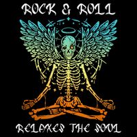 Rock & Roll Relaxes The Soul Meditating Skeleton Cooling Performance Crew T-Shirt
