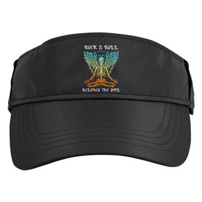 Rock & Roll Relaxes The Soul Meditating Skeleton Adult Drive Performance Visor