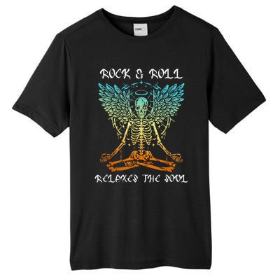 Rock & Roll Relaxes The Soul Meditating Skeleton Tall Fusion ChromaSoft Performance T-Shirt