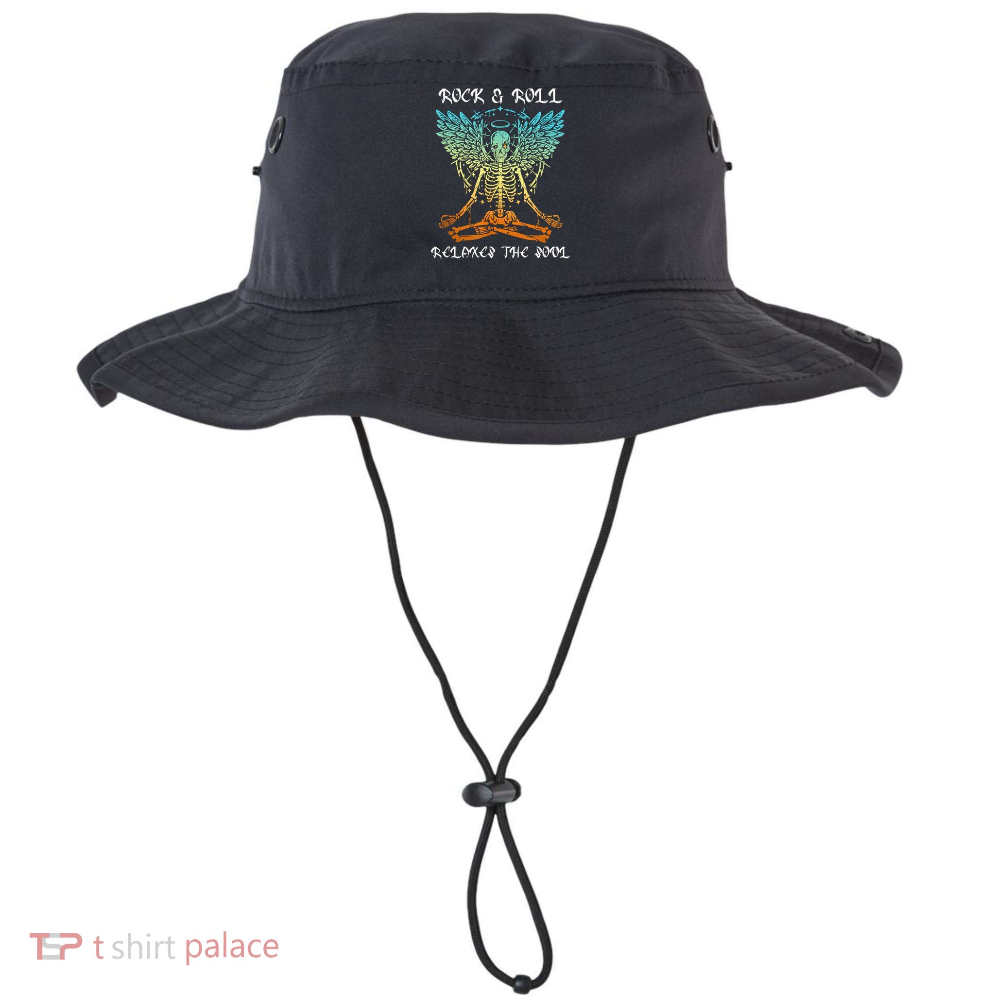 Rock & Roll Relaxes The Soul Meditating Skeleton Bucket Hat