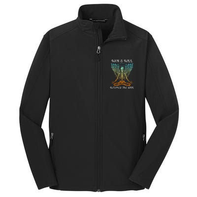 Rock & Roll Relaxes The Soul Meditating Skeleton Core Soft Shell Jacket