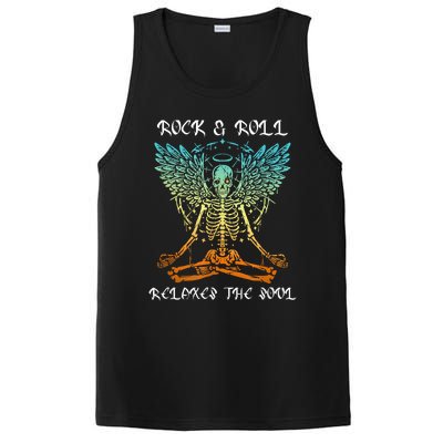 Rock & Roll Relaxes The Soul Meditating Skeleton PosiCharge Competitor Tank