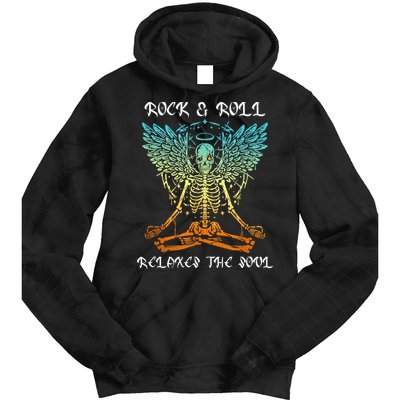 Rock & Roll Relaxes The Soul Meditating Skeleton Tie Dye Hoodie