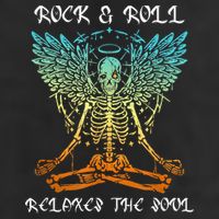 Rock & Roll Relaxes The Soul Meditating Skeleton Golf Towel