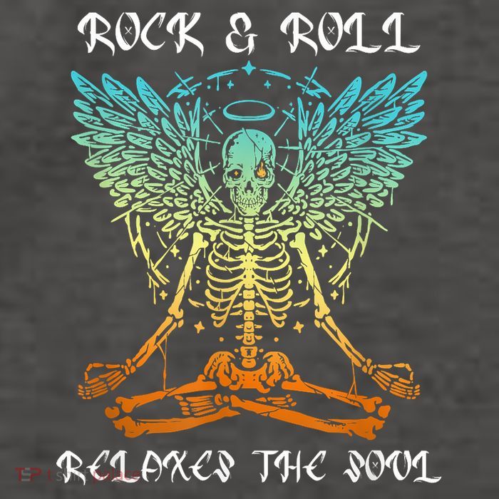 Rock & Roll Relaxes The Soul Meditating Skeleton Vector Backpack