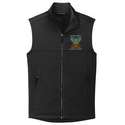 Rock & Roll Relaxes The Soul Meditating Skeleton Collective Smooth Fleece Vest