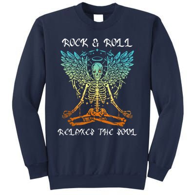 Rock & Roll Relaxes The Soul Meditating Skeleton Sweatshirt