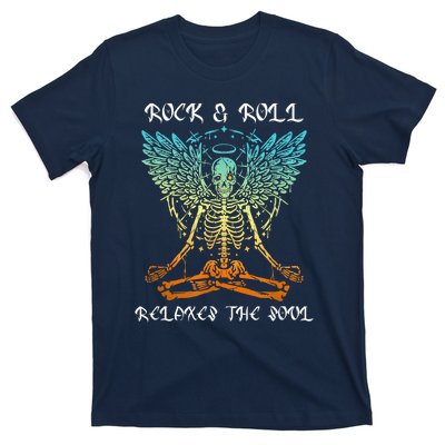 Rock & Roll Relaxes The Soul Meditating Skeleton T-Shirt