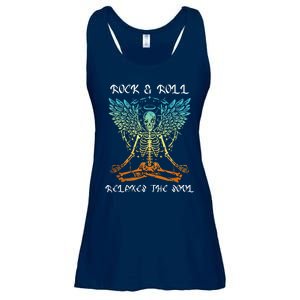 Rock & Roll Relaxes The Soul Meditating Skeleton Ladies Essential Flowy Tank