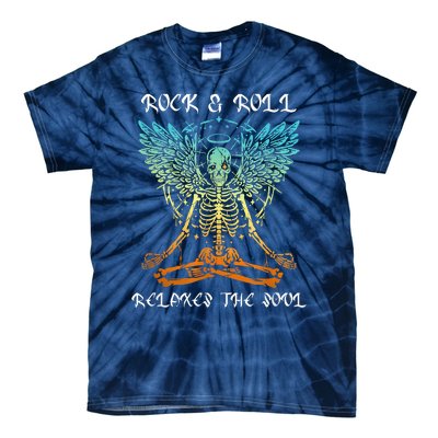 Rock & Roll Relaxes The Soul Meditating Skeleton Tie-Dye T-Shirt