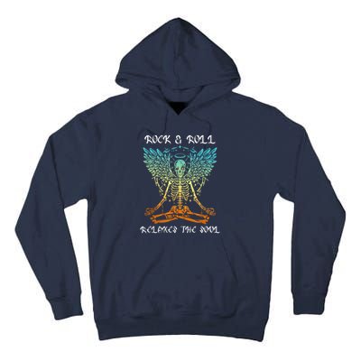 Rock & Roll Relaxes The Soul Meditating Skeleton Tall Hoodie