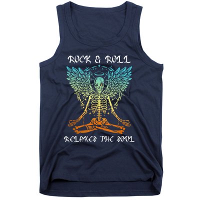 Rock & Roll Relaxes The Soul Meditating Skeleton Tank Top