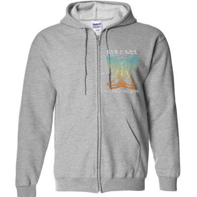 Rock & Roll Relaxes The Soul Meditating Skeleton Full Zip Hoodie