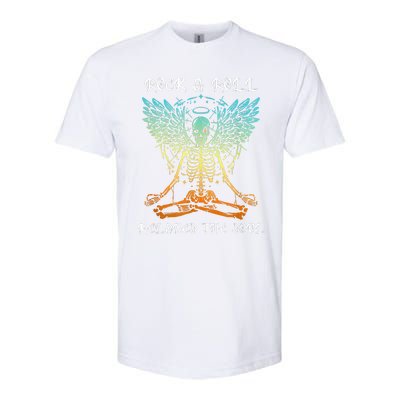 Rock & Roll Relaxes The Soul Meditating Skeleton Softstyle® CVC T-Shirt