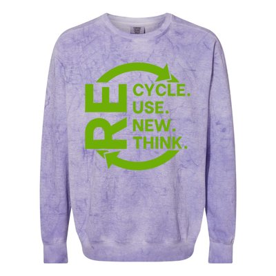 Recycle Reuse Renew Rethink Crisis Environmental Activism Colorblast Crewneck Sweatshirt