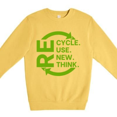 Recycle Reuse Renew Rethink Crisis Environmental Activism Premium Crewneck Sweatshirt