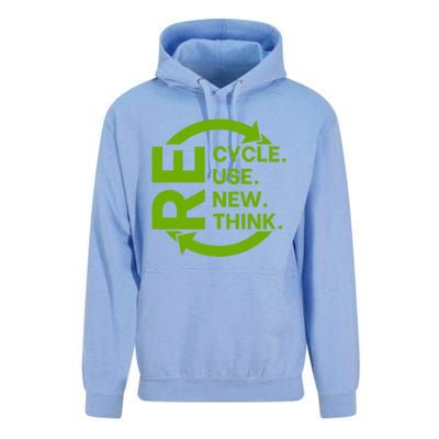 Recycle Reuse Renew Rethink Crisis Environmental Activism Unisex Surf Hoodie