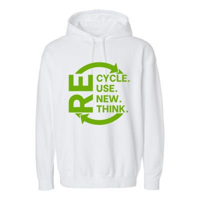 Recycle Reuse Renew Rethink Crisis Environmental Activism Garment-Dyed Fleece Hoodie