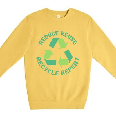 Reduce Reuse Recycle Repeat Recycling Earth Day Environt Cute Gift Premium Crewneck Sweatshirt