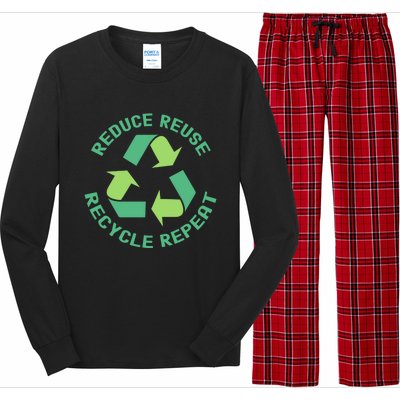 Reduce Reuse Recycle Repeat Recycling Earth Day Environt Cute Gift Long Sleeve Pajama Set