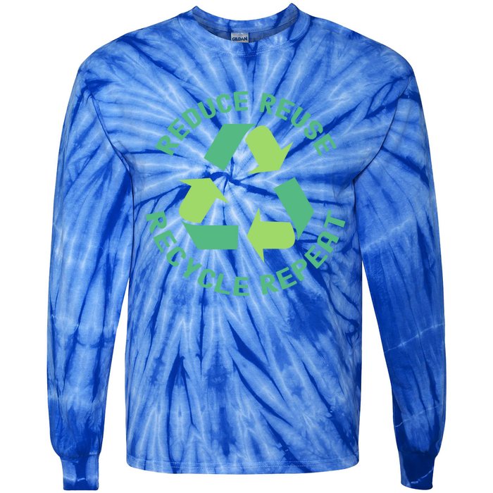 Reduce Reuse Recycle Repeat Recycling Earth Day Environt Cute Gift Tie-Dye Long Sleeve Shirt