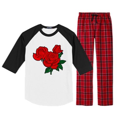 Red Roses Raglan Sleeve Pajama Set