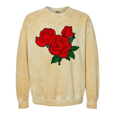 Red Roses Colorblast Crewneck Sweatshirt