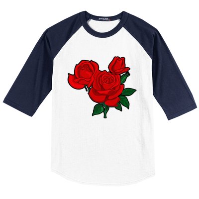 Red Roses Baseball Sleeve Shirt