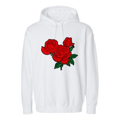 Red Roses Garment-Dyed Fleece Hoodie