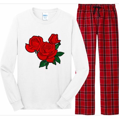 Red Roses Long Sleeve Pajama Set