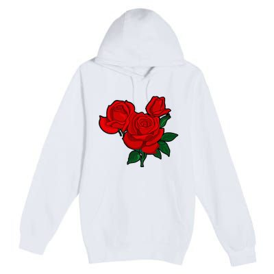 Red Roses Premium Pullover Hoodie